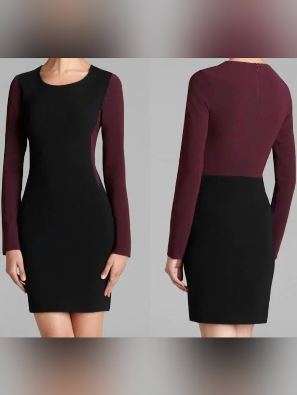 DIANE VON FURSTENBERG nwot OCTAVIA Long Sleeve Dress Black Purple Size 10